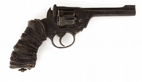 Henchman’s Enfield revolver supposedly from the movie Waterworld.Sold at Auction: Failed to se