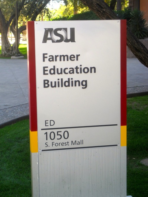 Main Campus, Arizona State University, Tempe, 2014.A Building to Educate Farmers or one named for Dr