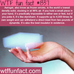 wtf-fun-factss:  Aerogel - frozen smoke /