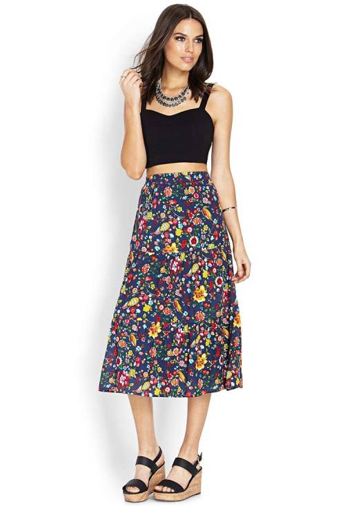 Tiered Floral Skirt