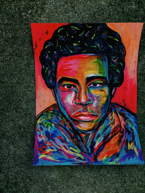 childish, in oil pastels