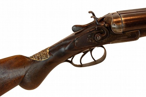 peashooter85:A Wells Fargo/Parker Bros. double barrel shotgun belonging to Wells Fargo Agent Mack Wi