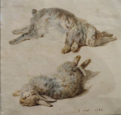 theartofrabbits: Two Rabbits Asleep by Jean-Baptiste Huet (French), 1784