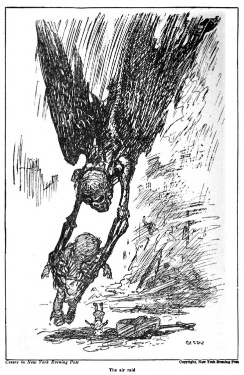 Oscar Cesare (1883-1948), &lsquo;The Air Raid&rsquo;, &ldquo;Cartoons Magazine&rdquo;, Vol. 14, 1918