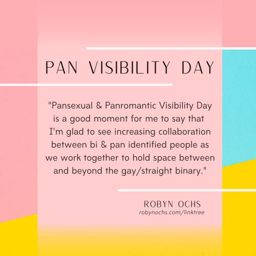 Pansexual &amp; Panromantic Visibility Day is a good moment for me to say that I&rsquo;m gla