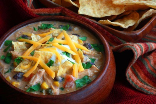 Creamy Chicken Tortilla Soup via Daring Gourmet