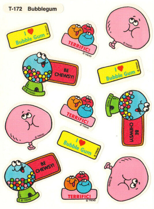 Stinky Stickers (also known as Scratch ‘n Sniff) sold by Trend Enterprises, c. 1970s and ‘80s.