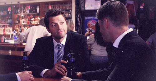 caspheme:  if you’re feeling down, just remember that castiel is a cute drunk  who flirted with dean winchester  