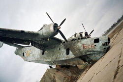 toocatsoriginals:  Beriev BE-6 “Madge”  Seaplane mounted as a monument, but not maintained, in Mymyi, Ukraine. Via Artificial Owl 