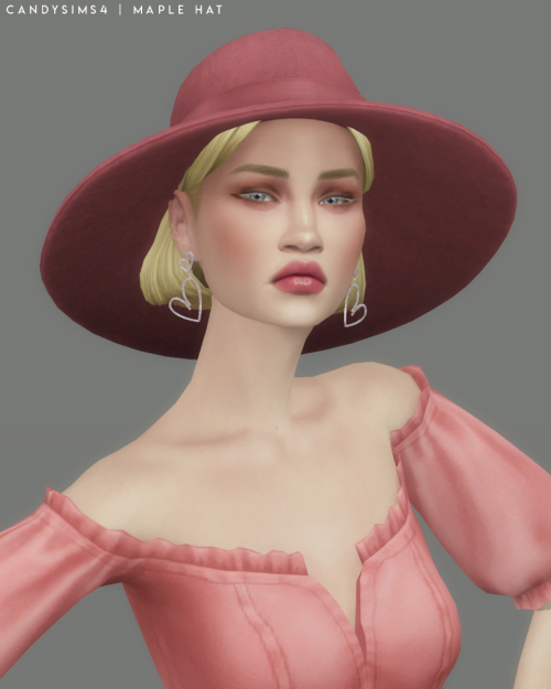 candysims4:MAPLE HATA basic but beautiful hat. TEEN TO ELDERBASE GAME COMPATIBLEMADE FOR FEMALE, but