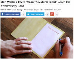 theonion:  Man Wishes There Wasn’t So Much