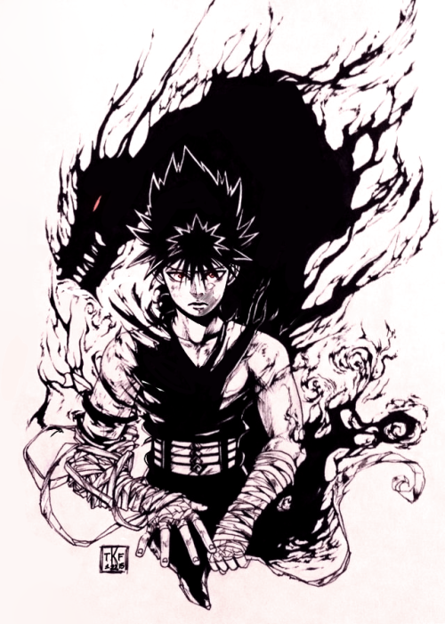 josukespimphand: Hiei doodle done! I kind of hate but love Hiei at the same time I mean, it’s 