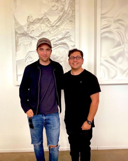 From Refik Anadol on Twitter: Had an incredible studio visit by Robert Pattinson! We talked about ou