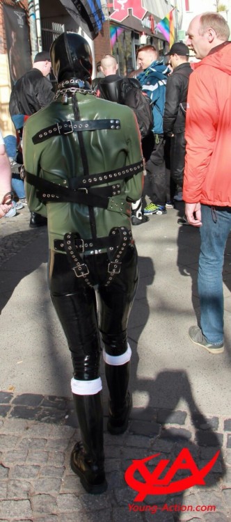 young-action-latexgear:  www.young-action.com perfekt weather to going outdoor with our store slave and bondage gear model He haf our brandnew streatjacket Phillip tray cooming soon next week to the onlinestore visit us 