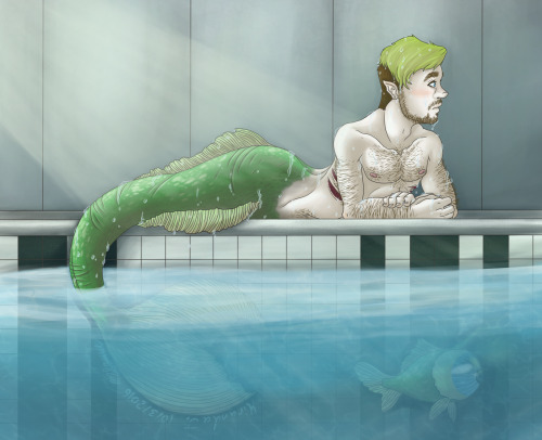 pixelatedcrow: I drew merman Jack again because he was taking over my sketchbook and I missed drawin