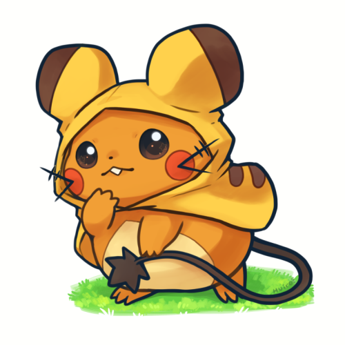 huiro: I see this pikachu-Dedenne on the Pokemon center ‘s new gift bag So I draw him &lt;