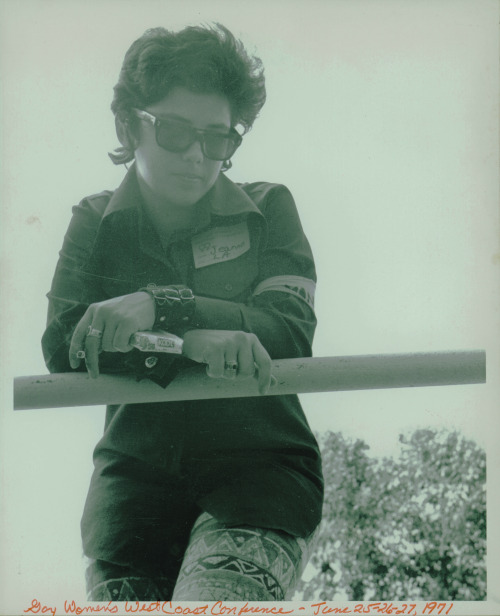 Jeanne Cordova, Gay Women’s West Coast Conference, 1971. Photo appears on the cover of When We Were 