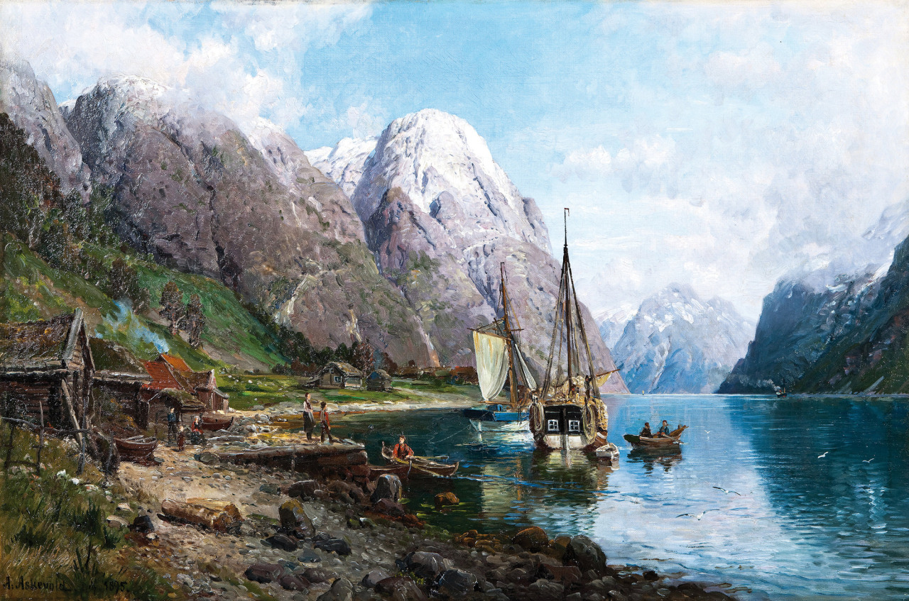 hyperb0rean:  Fjord landscapes. Anders Askevold (Norwegian, 1834 – 1900)