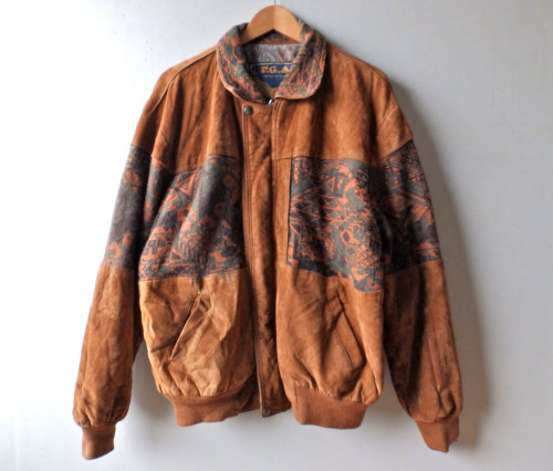 littlevisionsthrift: S A L E - Vintage Italian Faux Suede/Knit Zip-Up Jacket - Size XL