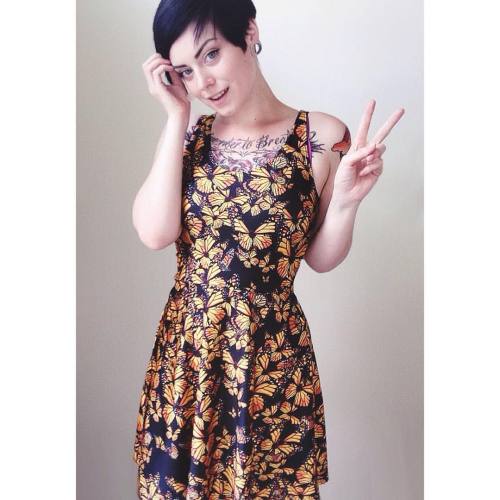 @poprageous making me feel adorable in their Attack of the Monarchs skater dress #POPRAGEOUS #nylon 