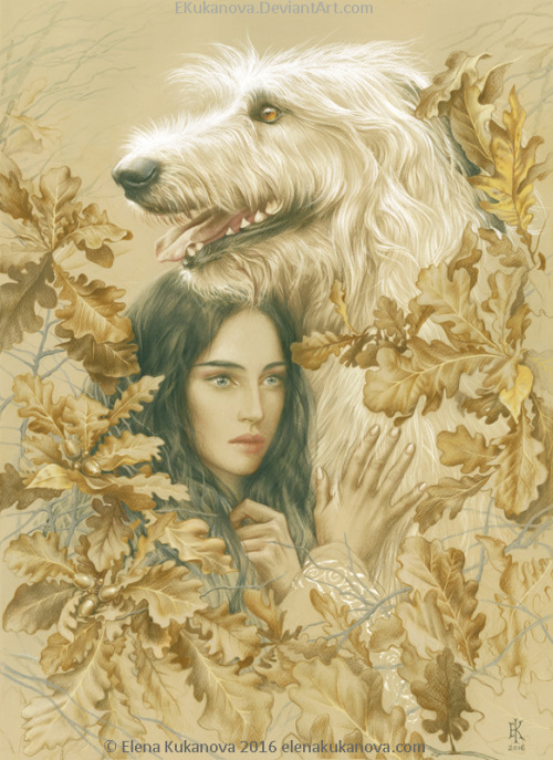 finduilas-faelivrin: Luthien and Huan by EKukanova