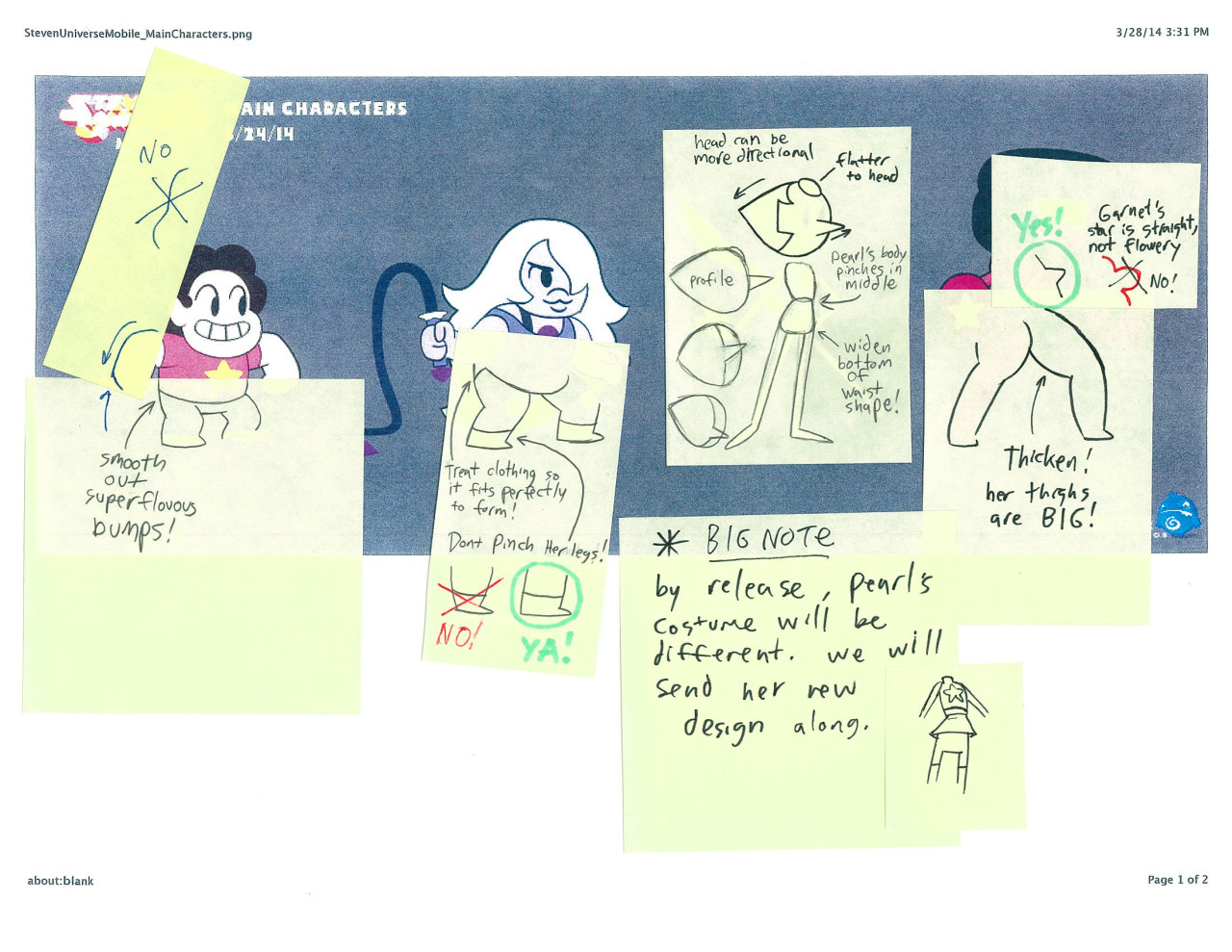 Super Early “Attack The Light” Game design notes by Rebecca Sugar &amp; Ian