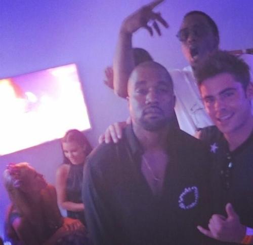 kimkanyekimye:Paris Hilton, Kim Kardashian West , Kanye West, Diddy &amp; Zac Efron in Ibiza 8/2/14