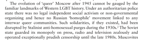 mycravatundone:on why there would be no moscow stonewall and why you can’t approach queer history in