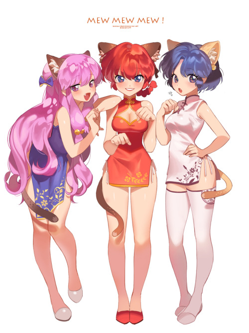rumicworld-ranakan-diaries:Ranma ½ Ranma-chan, Akane Tendo, and Shampoo. waifus~ <3