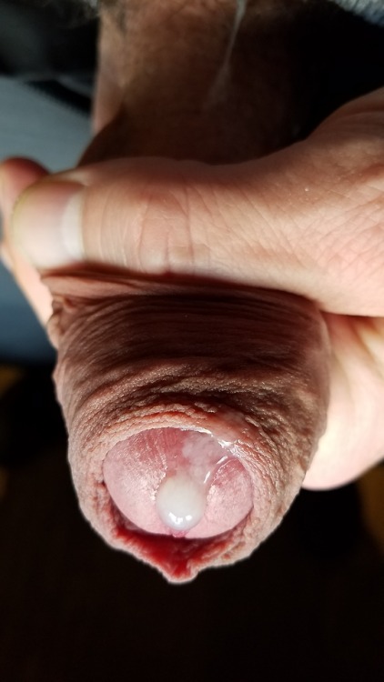 uncut-ass-fan: luvphimosis: My uncut cock cum