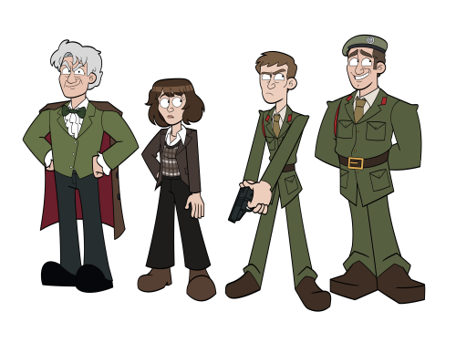 blufruity:The Third Doctor Era was a surprise fav!Want these as Stickers? Find them on my Redbubble!