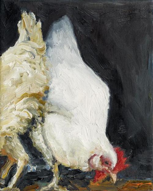 Karin KneffelUntitled (Chickens), 1986Oil on canvas