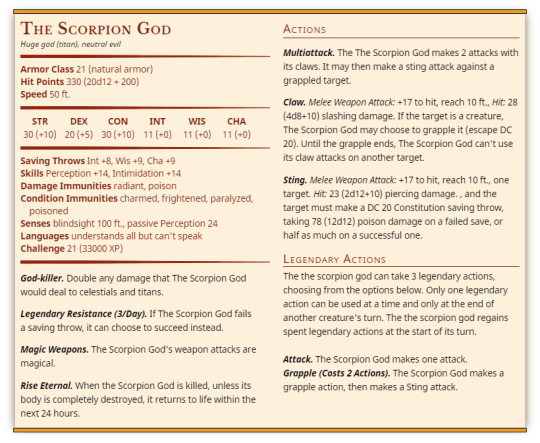Gods of Hour of Devastation in D&D: The Scorpion God