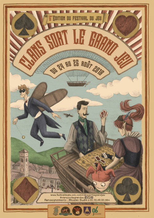 Affiche pour le festival qu’organisent des amis &hellip; Un festival du Jeu (association O