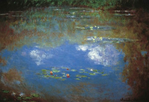 Water lilies and clouds.1903.Oil on Canvas.73 x 100 cm. (28.74 x 39.37 in.)Private collection.Art by