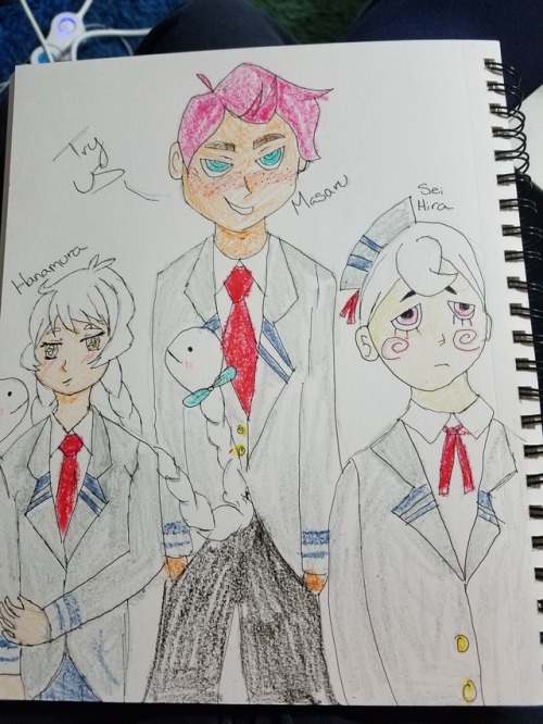 iscarlettappel: Fan art of some boku no hero academia oc’s cause they are all soft yet creepy.