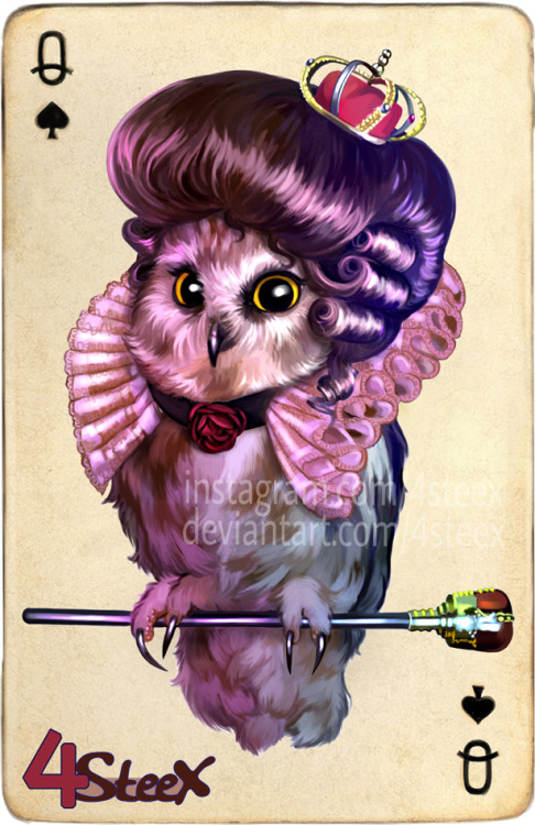  commission: Queen of spades owl