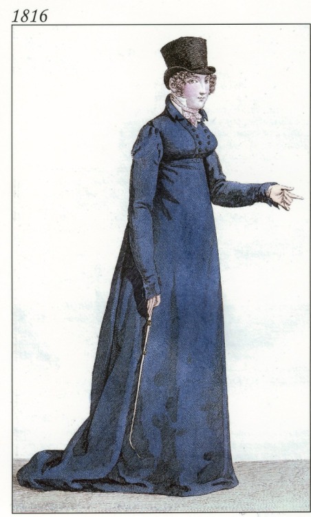 Lady in a blue riding habit from 1816