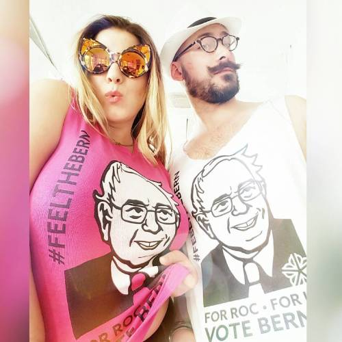 Bernie shirts for COACHELLA!!! Roomie @matthewpawloski and I are feeling the BERNNN…. Flying to Los Angeles tomorrow morning! @berniesanders2016 @babesforbernie #feelthebern #govote #supportwhatyoulove by londonandrews