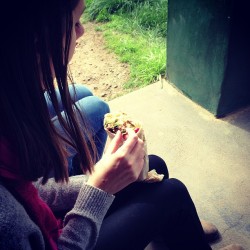 Yum! Falafel time at the St Andrews market with Olivia and Saskia.