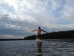 erogenousmanliness:  Welcome to our naked world! Echo Lake, Acadia, Maine.