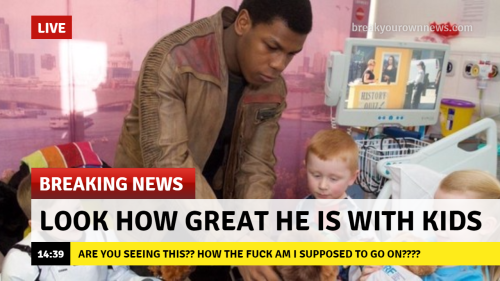 becominganoven:#BoyegaWeek: - June 14, 2016Memes/Insp: Breaking News“Science determines John Boyega 