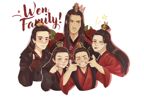 This is my version of the Wen family. Past Wen Family, before Madame Wen died; Soft Papa Ruohan, ene