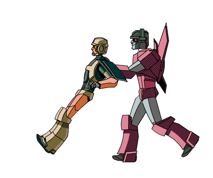 sergeant-cookie:  Misfire: “C’mon, Loser!  There are adventures to be had!” Fulcrum: “B-but I don’t really wa-“ Misfire: “Of course ya do!” =D 