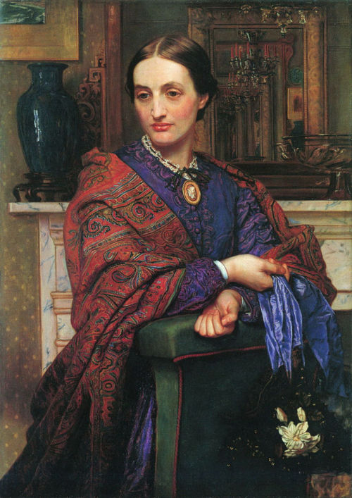 pre-raphaelisme: Portrait of Fanny Holman Hunt by William Holman Hunt, 1866-1867.