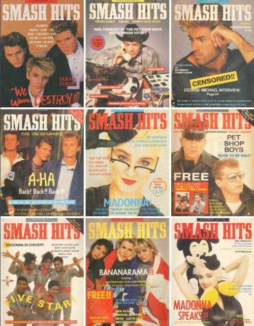 barbarellasgalaxy: Smash Hits magazine covers 1980-1989
