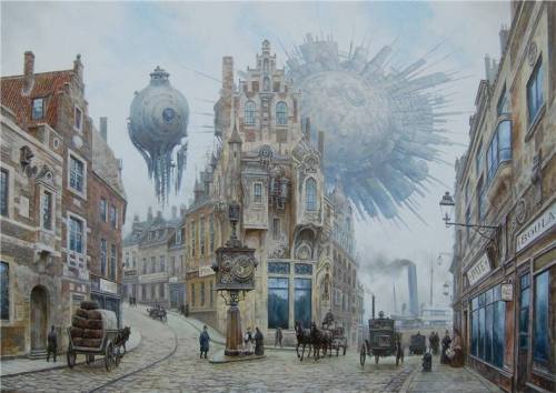 knightofleo:    Vadim Voitekhovitch | Oil on Canvassteel moonold harborleviathanheavenly guardianstolen skychasing timetidethe last stagecoachcurfew  arrival   
