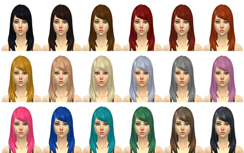 fuckyeahthesims4: simduction: Autumn Hair By Simduction New hair for females. Comes in 18 colours, h