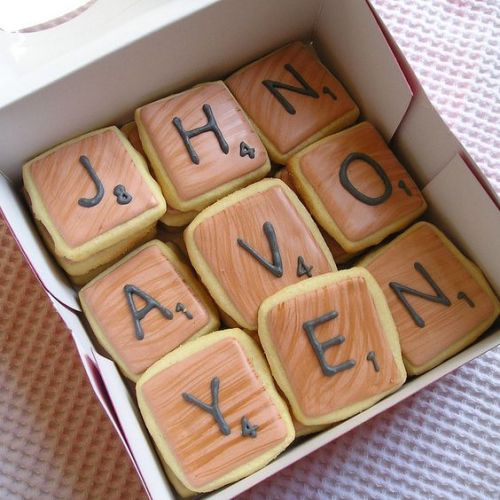 - love & promposals - think about this. cookie scrabble