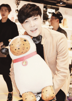 XXX mainexing:  Yixing and his kids plushies photo